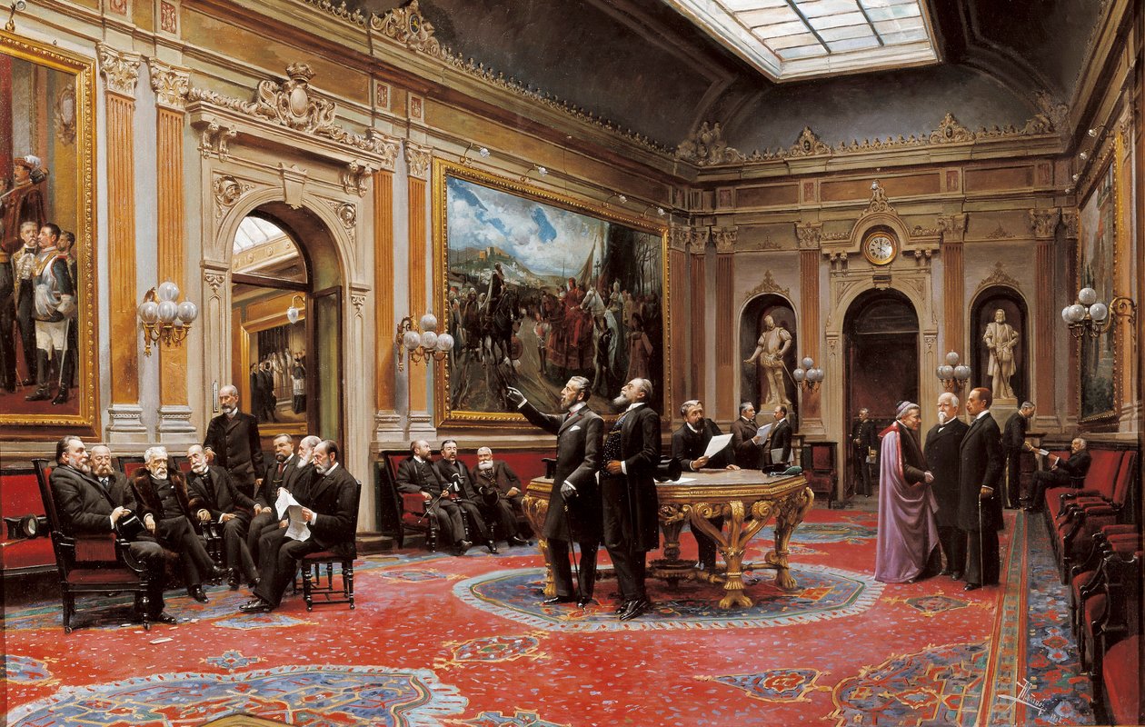 Conference Hall of the Senate in March 1904 by Asterio Mañanós Martínez