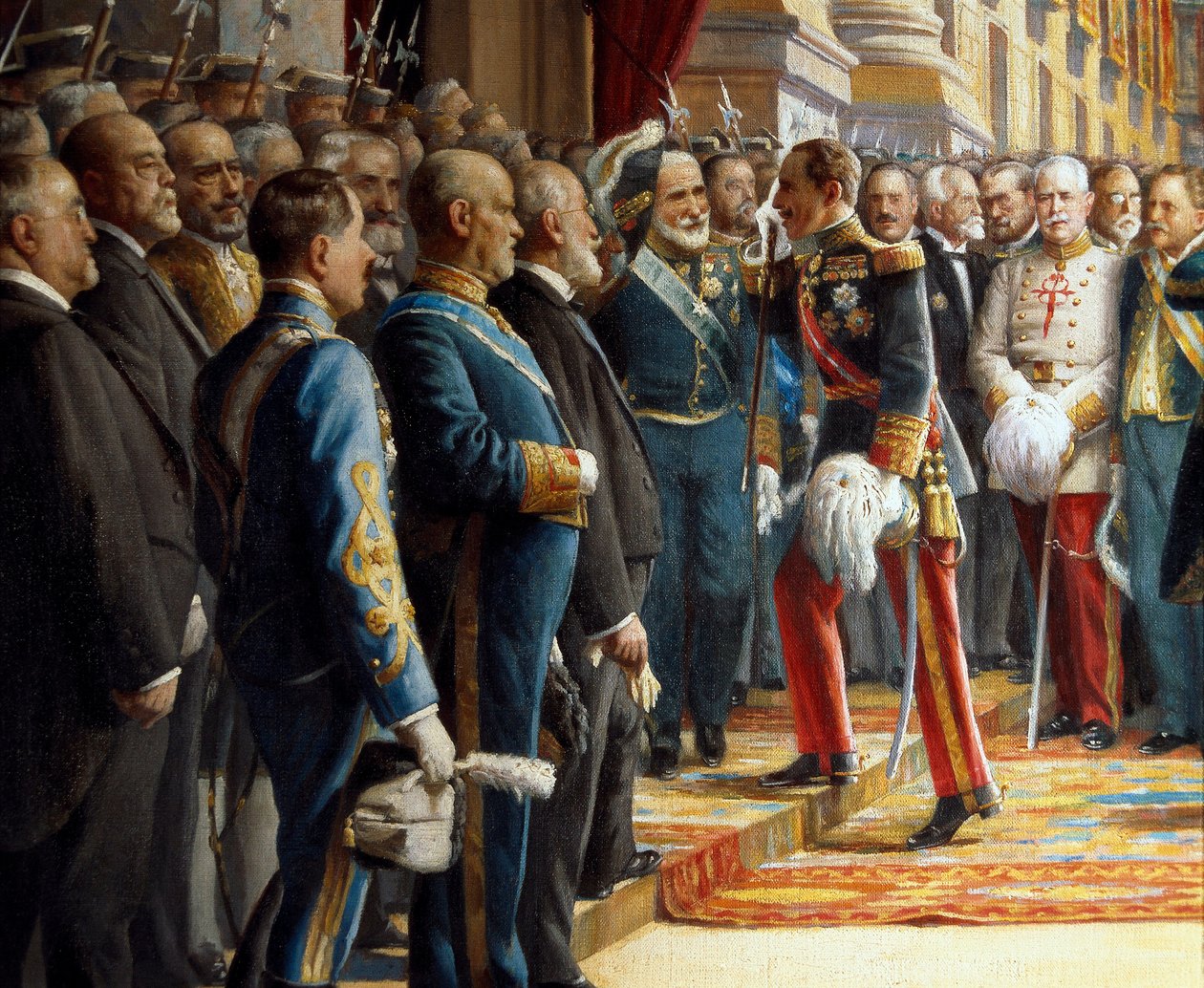 The Opening of the Cortes in the Senate, Detail by Asterio Mañanós Martínez