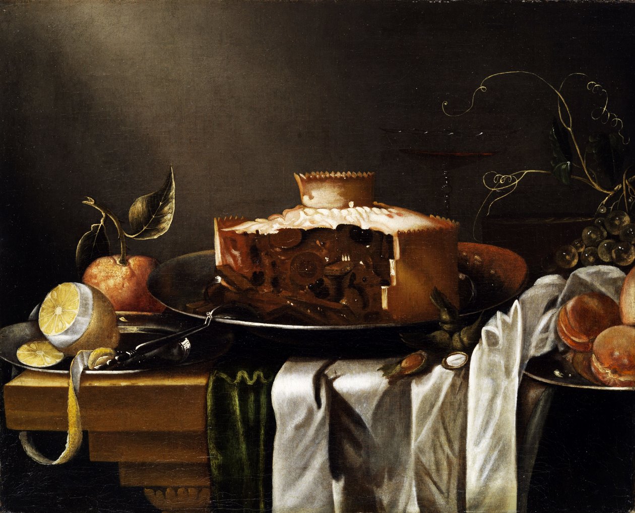Still life with pâté by Abraham van Calraet