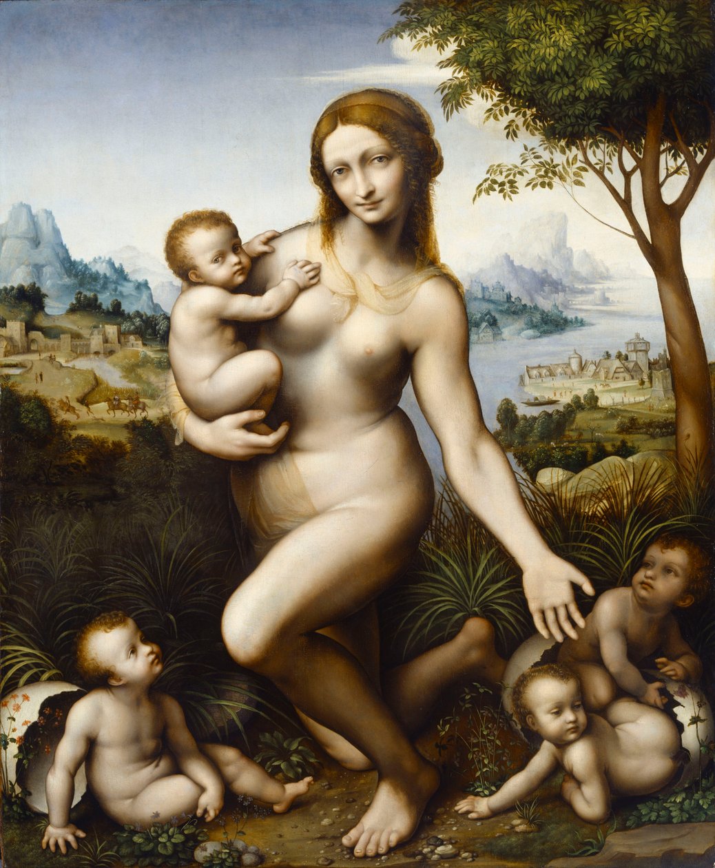 Leda with Her Children by Giampietrino