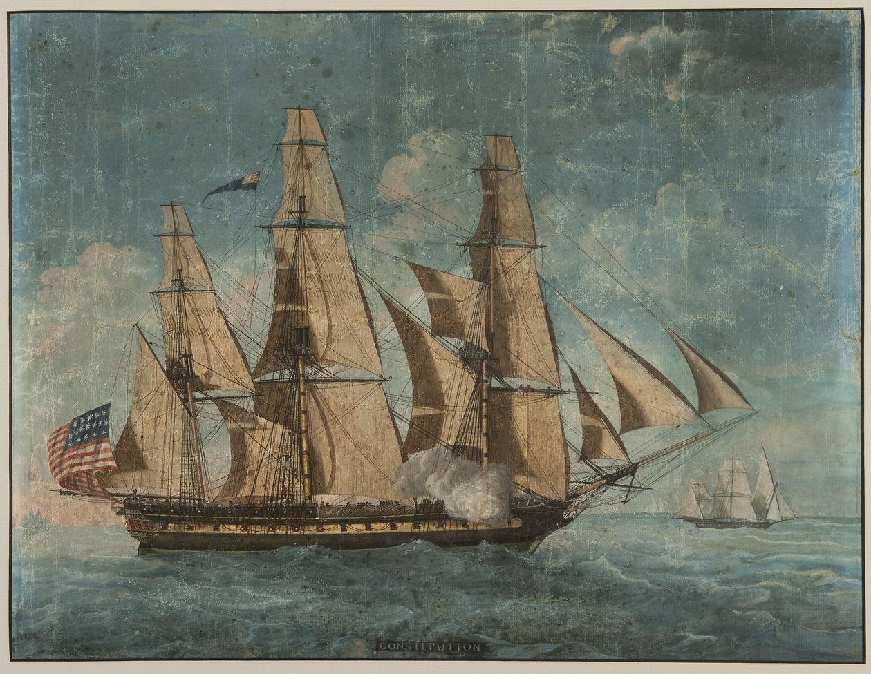The Earliest Known Depiction of USS Constitution by Michele Felice Corne