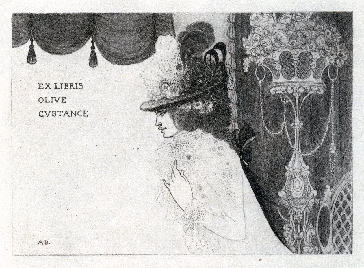Design for a Book-Plate for Olive Custance by Aubrey Beardsley