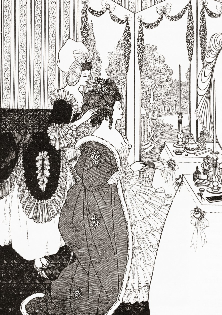 The Toilet after Aubrey Beardsley. From Illustrierte Sittengeschichte vom Mittelalter bis zur Gegenwart by Eduard Fuchs, published 1909. by Aubrey (after) Beardsley