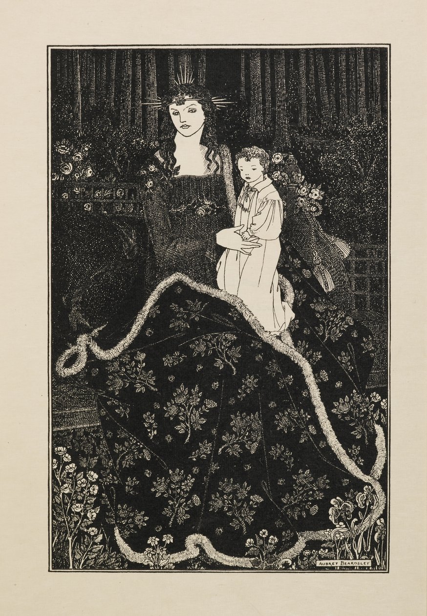 Christmas Card, from a Book of Fifty Drawings by Aubrey Beardsley
