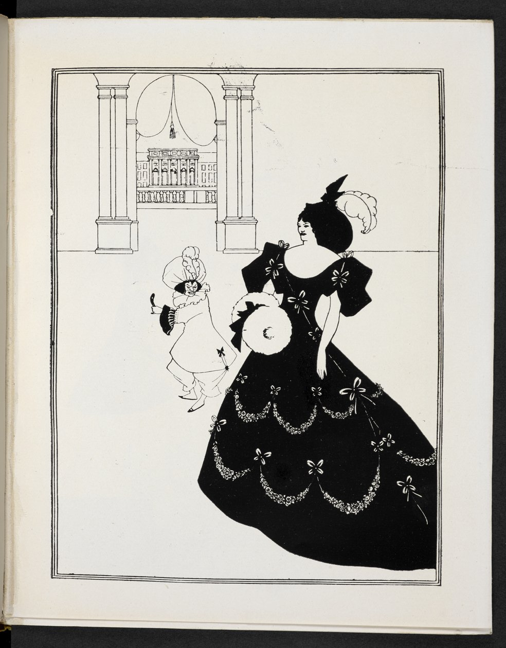 Illustration depicting two figures by Aubrey Beardsley