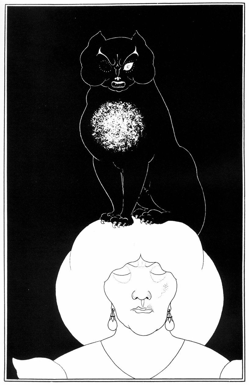 Illustration from The Black Cat, a short story by Edgar Allan Poe, 1895 by Aubrey Beardsley