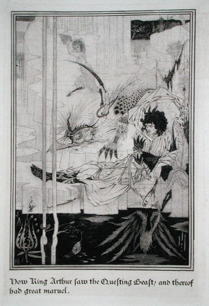 Now King Arthur saw the Questing Beast and thereof had great marvel, from 