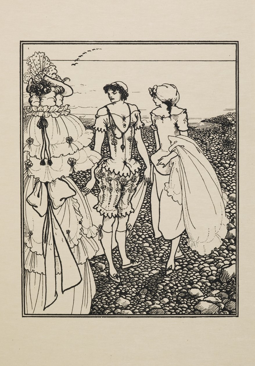 On Dieppe Beach (The Bathers), from a Book of Fifty Drawings by Aubrey Beardsley