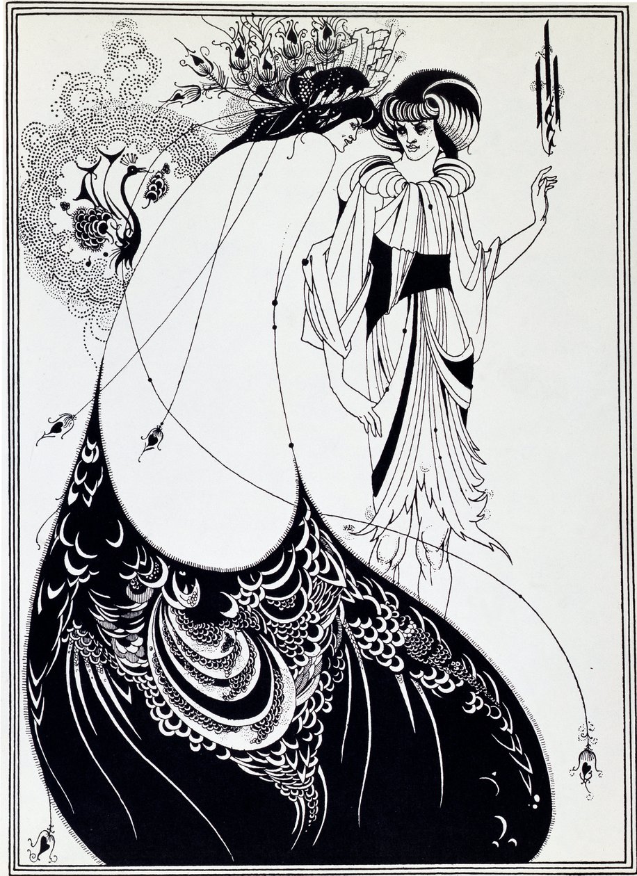 The Peacock Skirt. Illustration of Salome by Oscar Wilde by Aubrey Beardsley