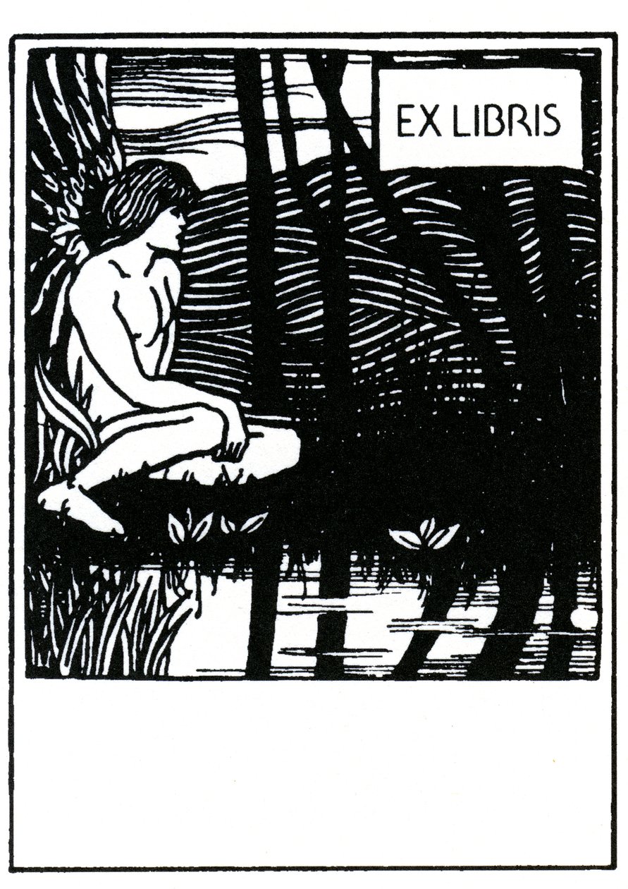 Vignette ex libris by Aubrey Beardsley by Aubrey Beardsley