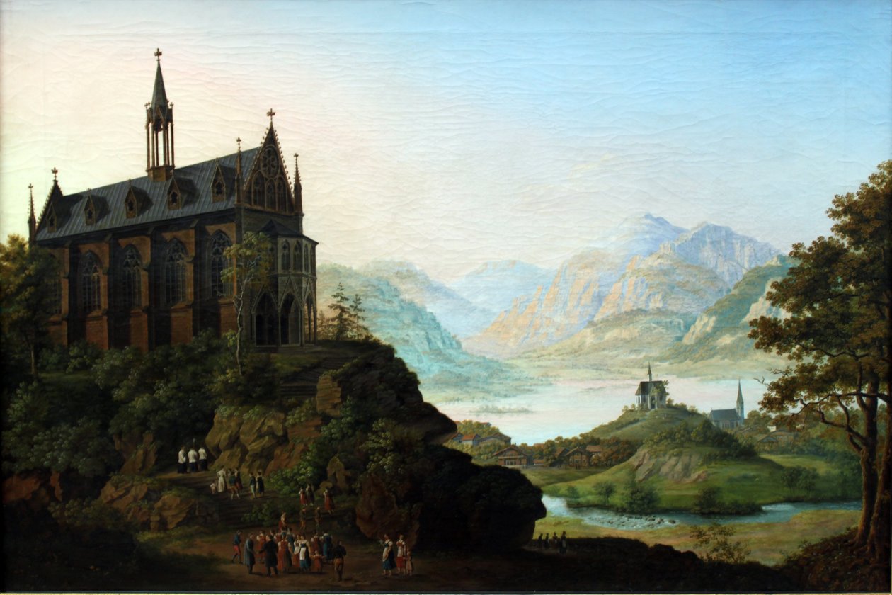 Mountain Landscape by August Ahlborn