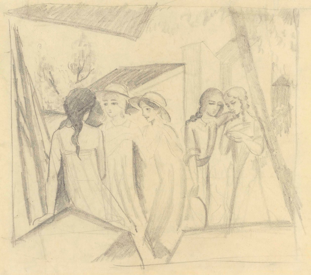 Five Girls on the Balcony by August Macke