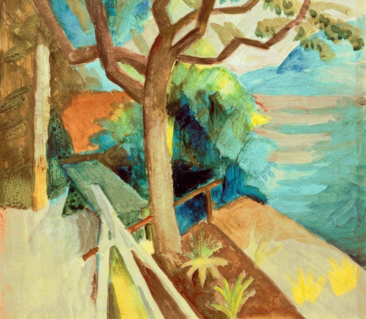 After Sunset at the Lake by August Macke