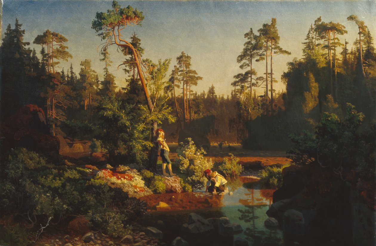 Little Boys in the Forest (Shepherd Boys) by August Cappelen