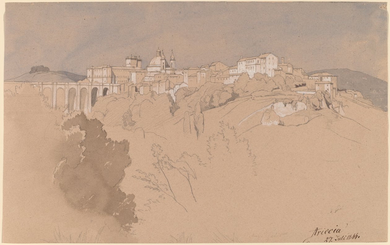 Ariccia Seen from across a Valley by August Christian Geist