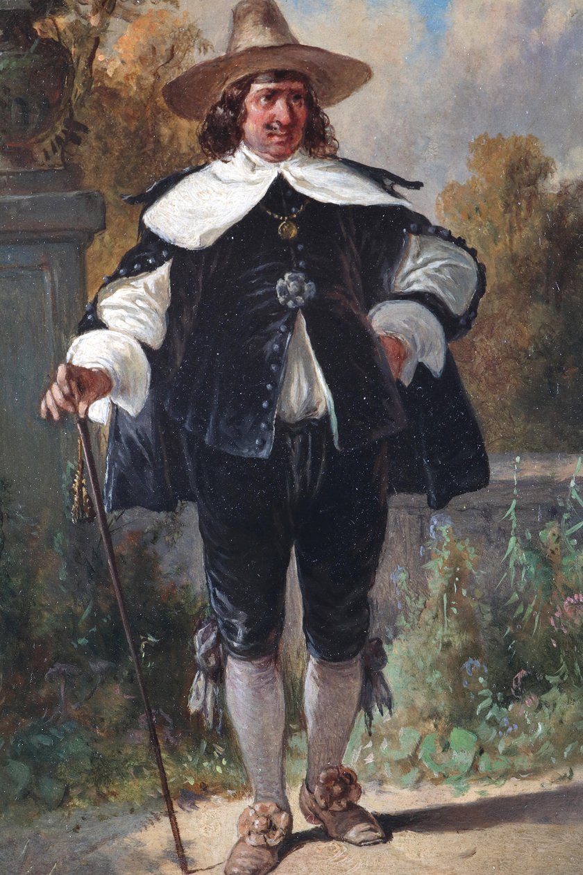 Elegant Gentleman with Hat and Cane by August Gerasch