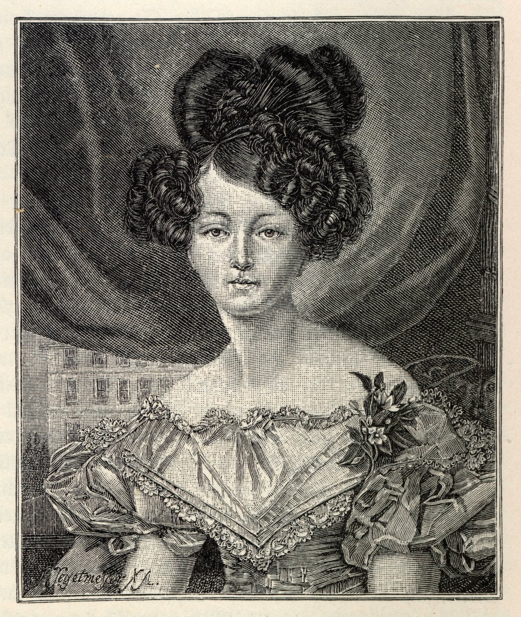 Augusta of Saxe-Weimar-Eisenach as Princess of Prussia by August Heinrich Ferdinand Tegetmeyer