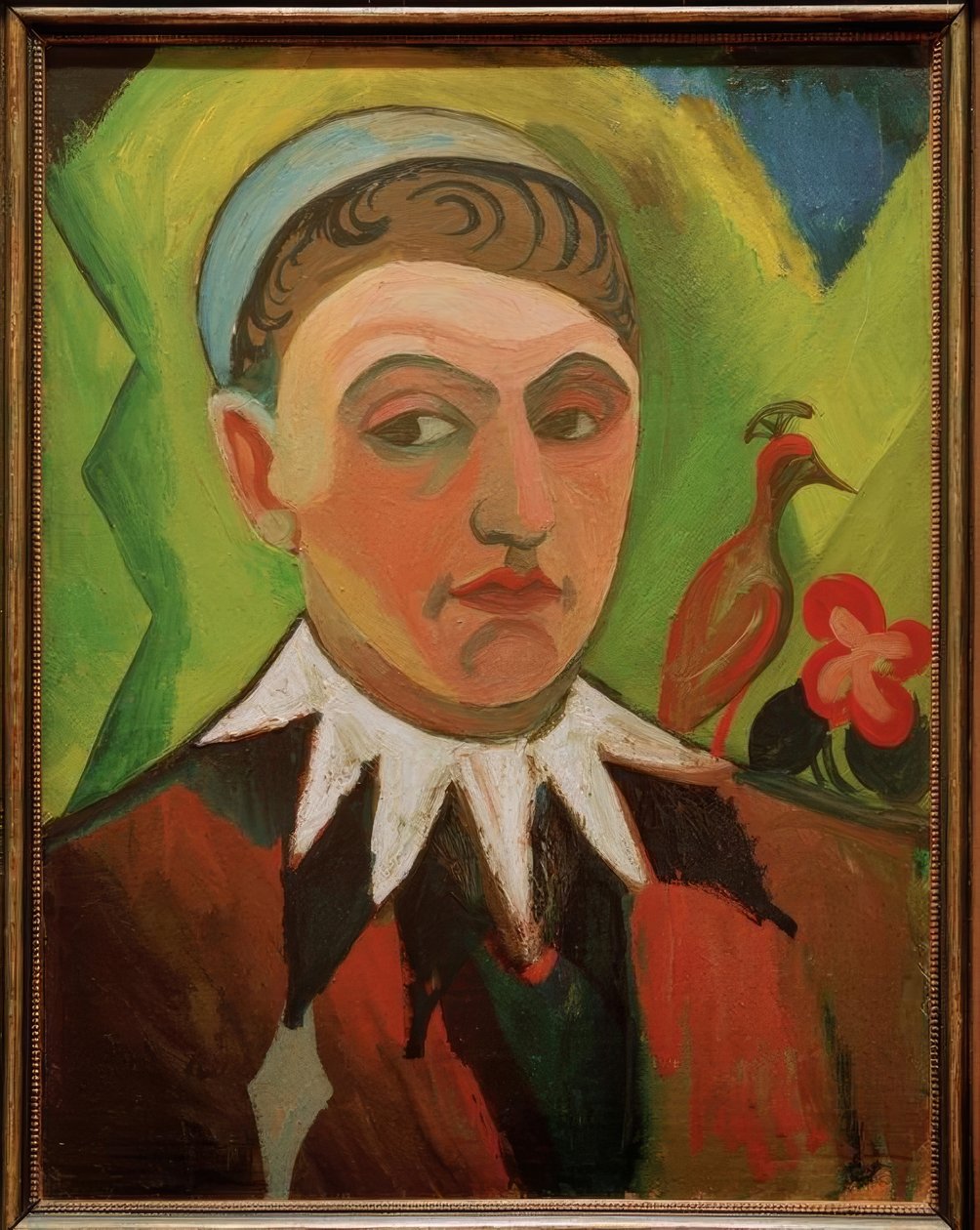 Clown, Caricatured Self-Portrait by August Macke