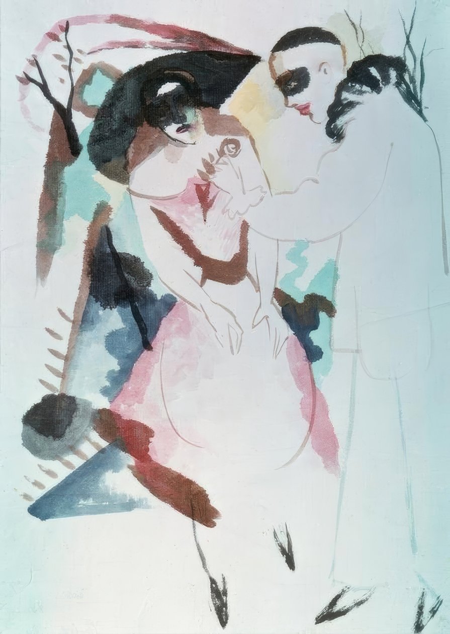 Pierrot and Lady by August Macke