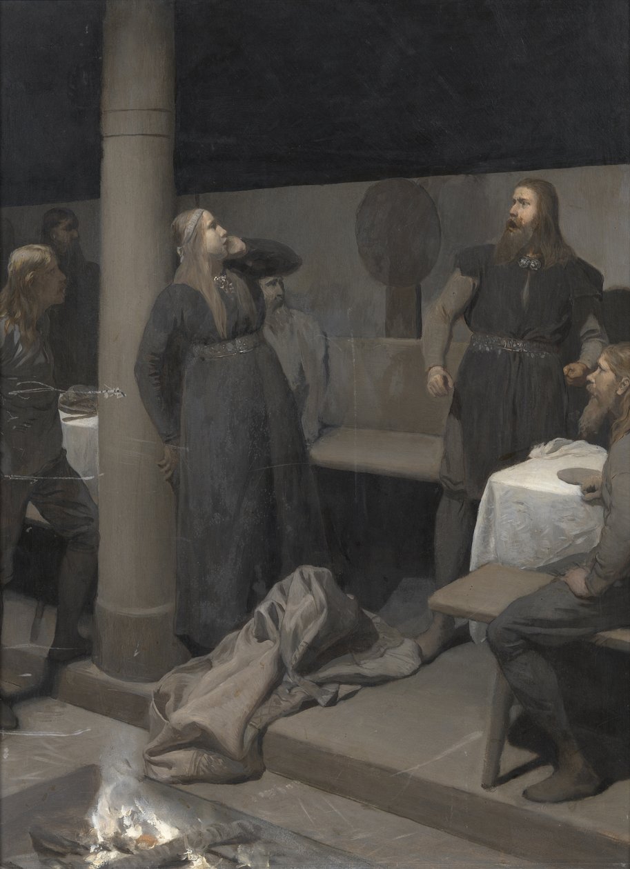 The Story of Burnt Njáll: Gunnar and Hallgerður, c. 1895 by August Malmström