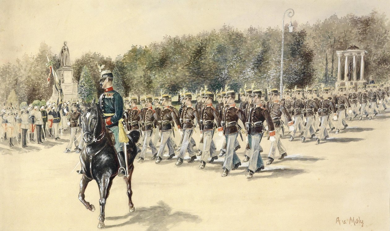 Maly Defilierung des Akademikerbataillons by August von Maly