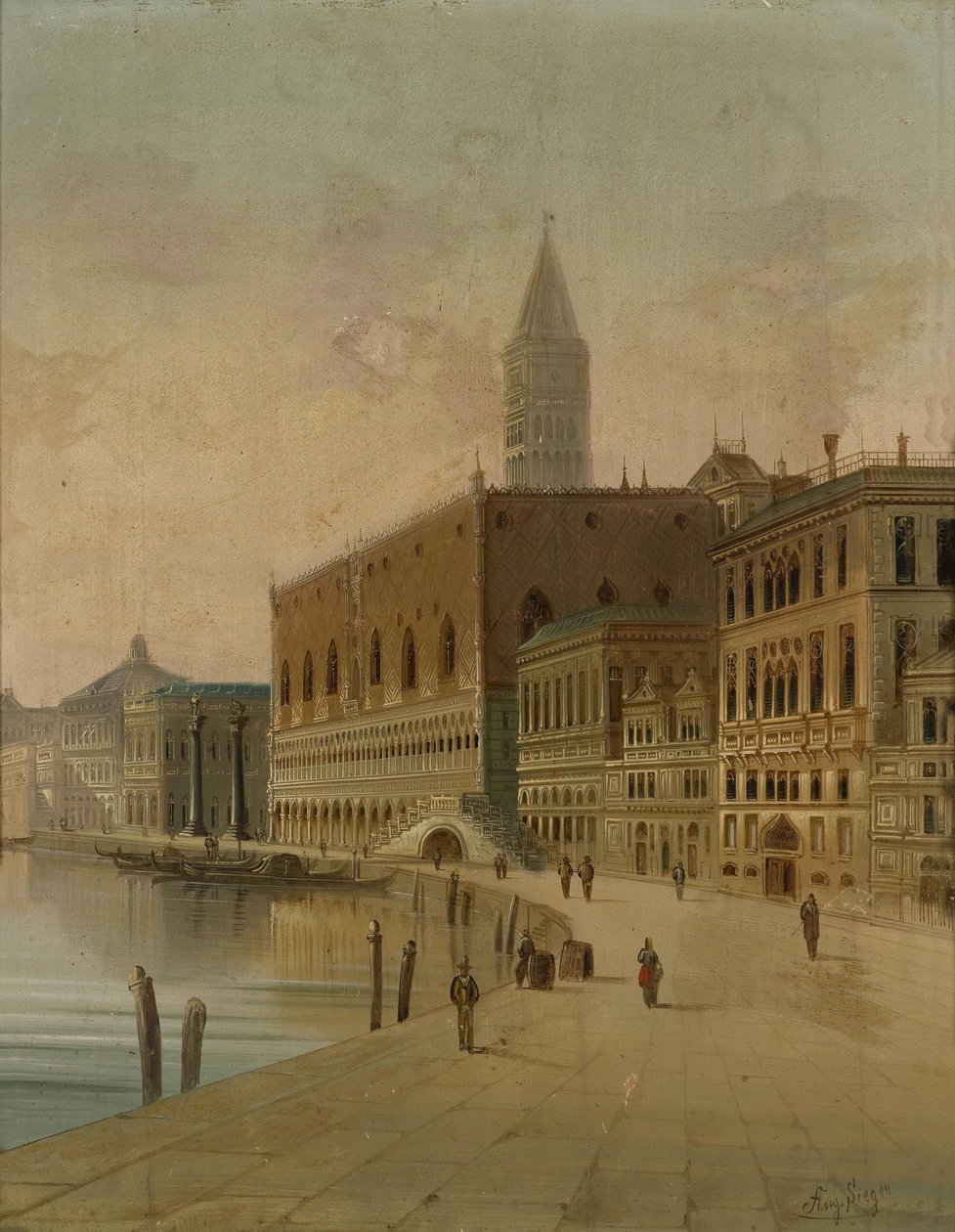 Riva dei Schiavoni, Venice by August von Siegen