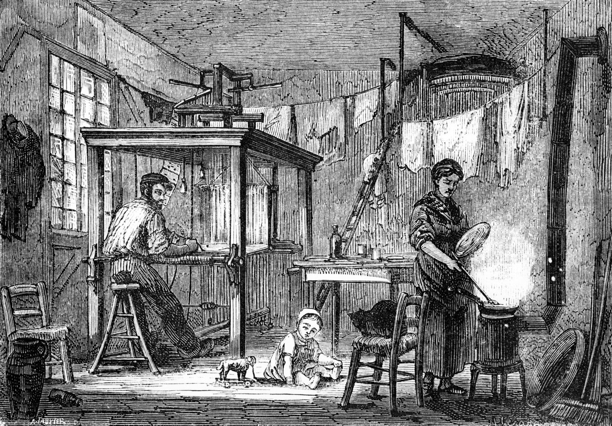 A Lyonnais Weaver and His Family, c.1880 by Auguste Gerardin