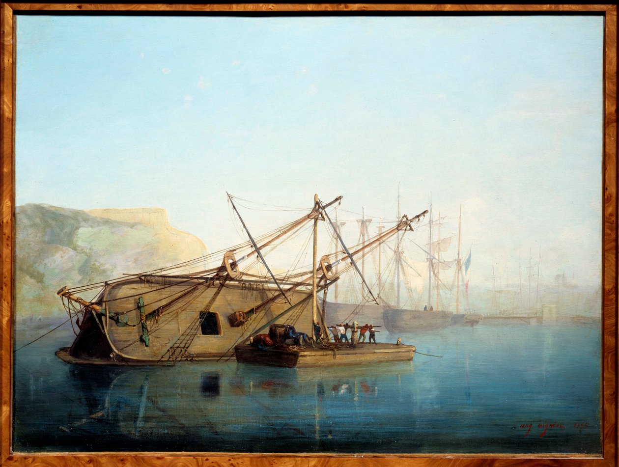 A Sailboat with a Carenage by Auguste Aiguier