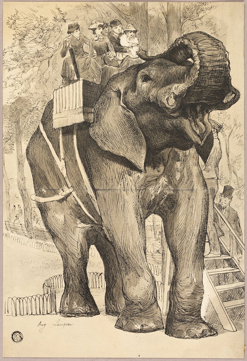 Elephant with Riders by Auguste Andre Lancon