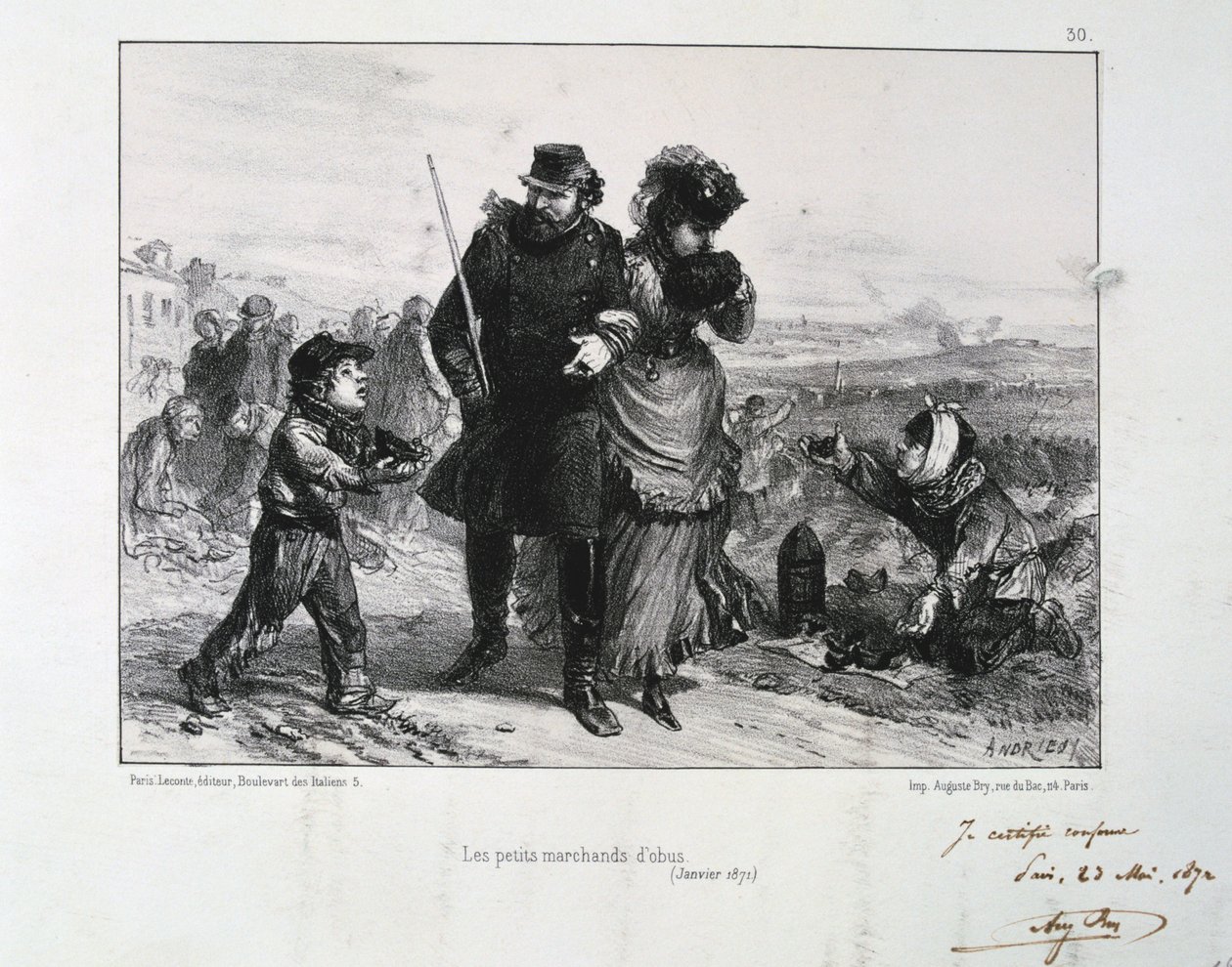 The Little Shell Merchants, Siege of Paris, Franco-Prussian War, January 1871 by Auguste Bry