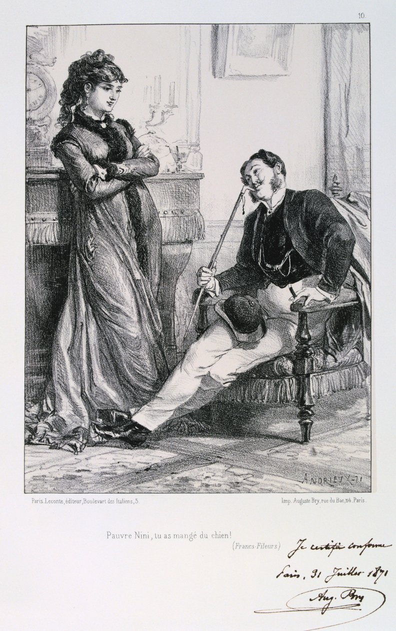 Poor Nini, you ate dog!, Siege of Paris, 1871 by Auguste Bry