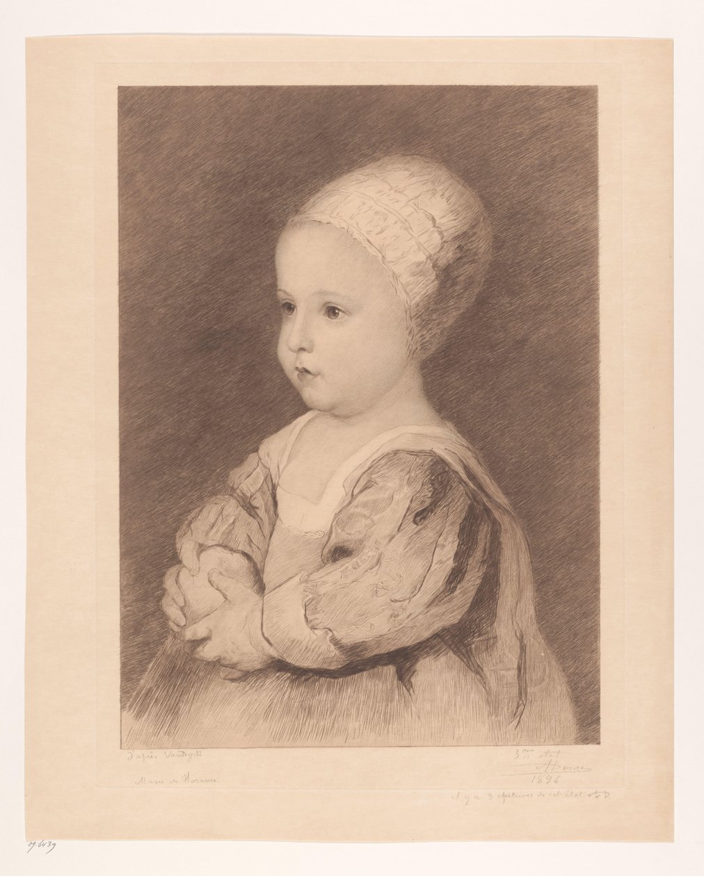 Portrait of an Unknown Child by Auguste Danse (signed by artist)