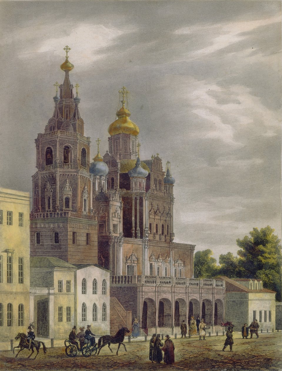 The Church of the Dormition of the Theotokos at the Pokrovka Street in Moscow, 1825 by Auguste Jean Baptiste Antoine Cadolle