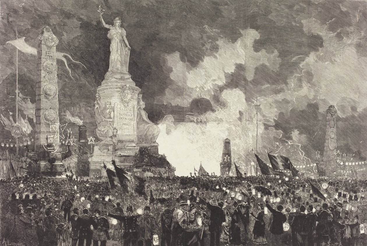 14 July. Illumination of the Place de la République by Auguste Lepere