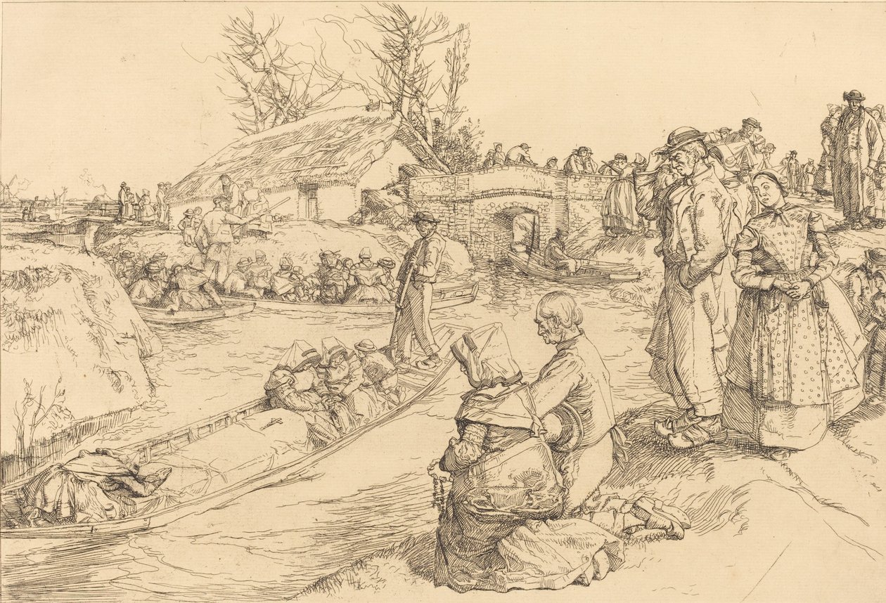 Burial in the Vendeen Marsh by Auguste Lepere