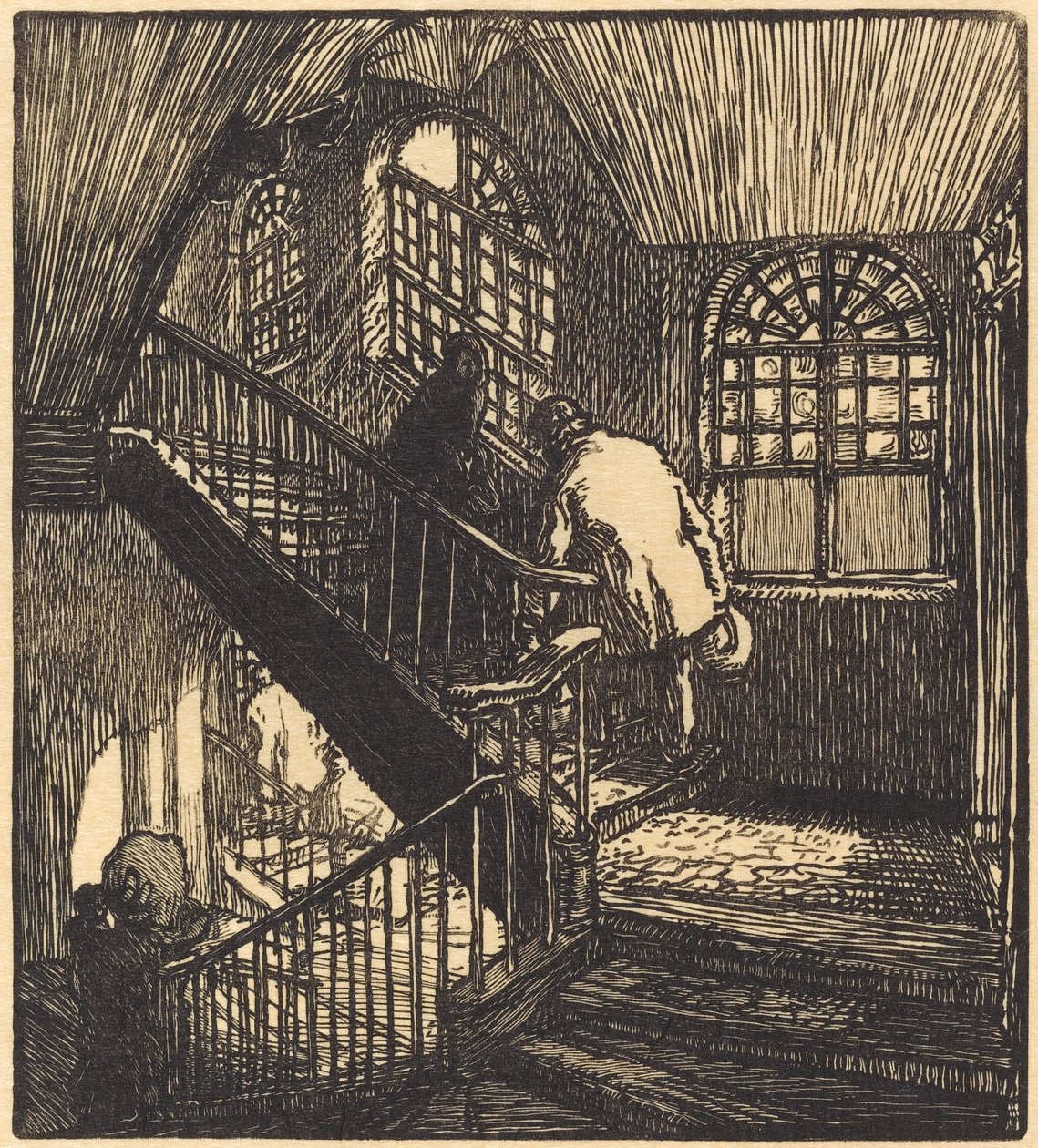 Escalier de la maison ou etait le Chateau Rouge by Auguste Lepere