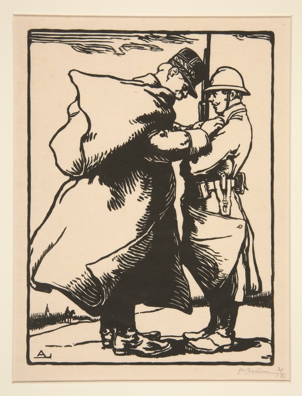 General Joffre Decorates, from The War of 1914, First Series, No. 12 by Auguste Lepere