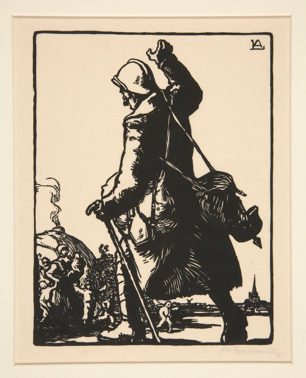 Soldier on Leave, from La Guerre de 1914, first series, no.16 by Auguste Lepere