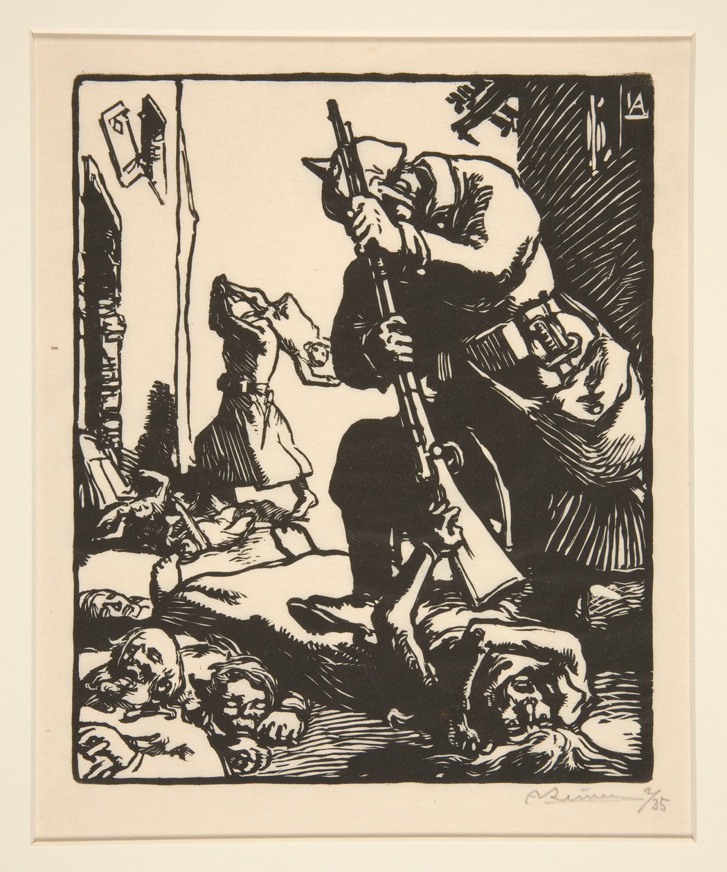 The Prussian Slaughterers, from La Guerre de 1914, first series, no.13 by Auguste Lepere