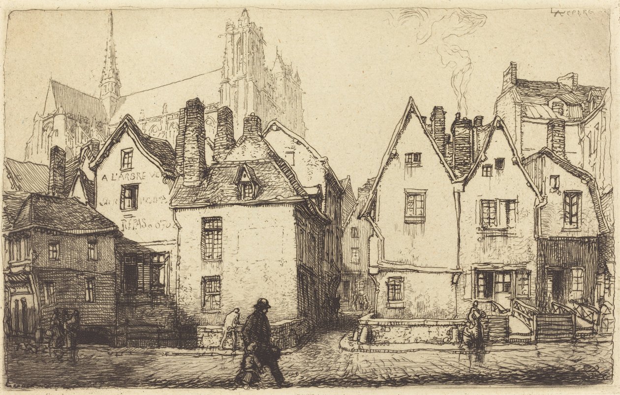 Old Houses at Amiens by Auguste Lepere