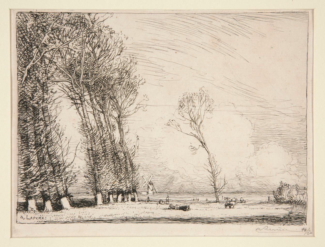 Curtain of Poplars (Vendée) by Auguste Lepere