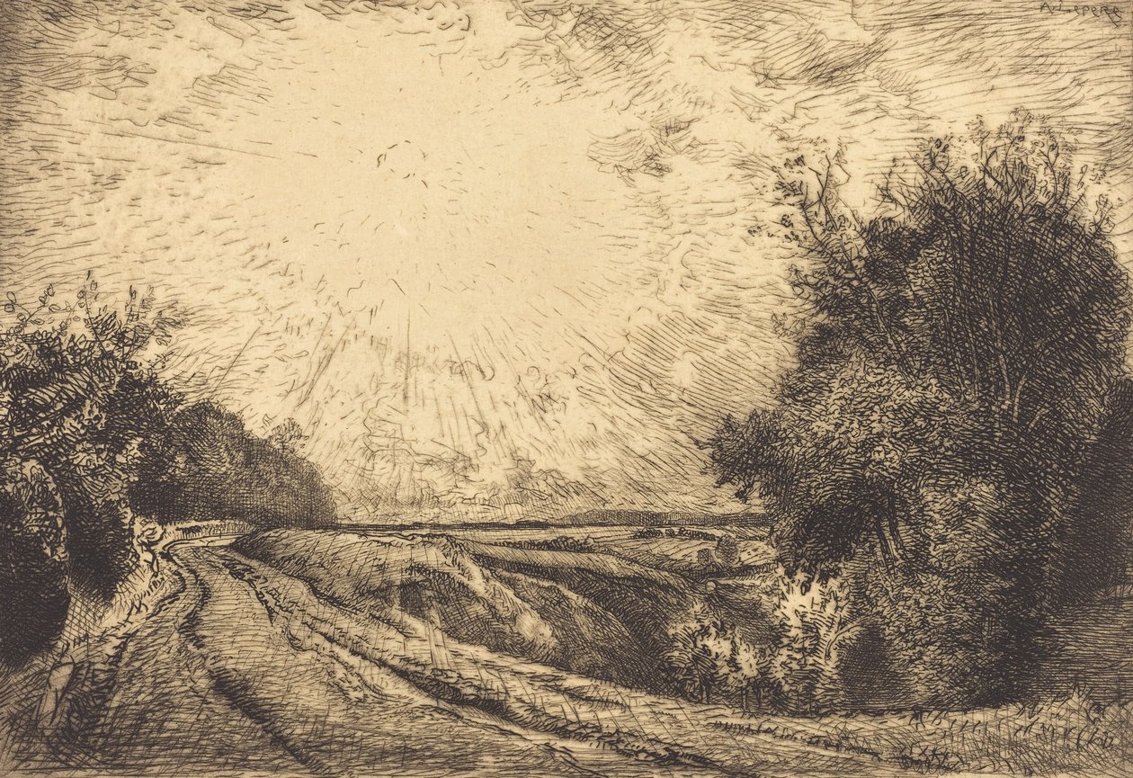 Route from La Houssoye, Crevecoeur, 1913 by Auguste Lepere