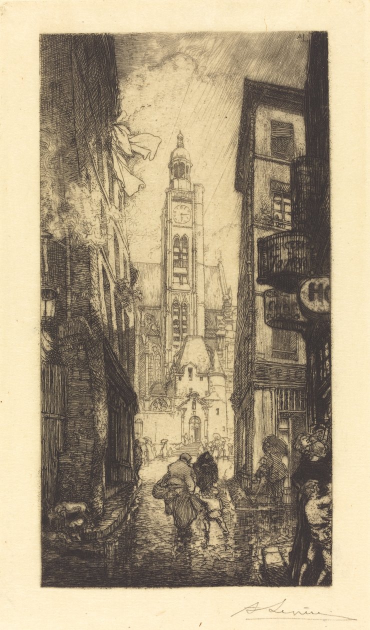 Rue de la Montagne-Sainte-Genevieve, Paris by Auguste Lepere