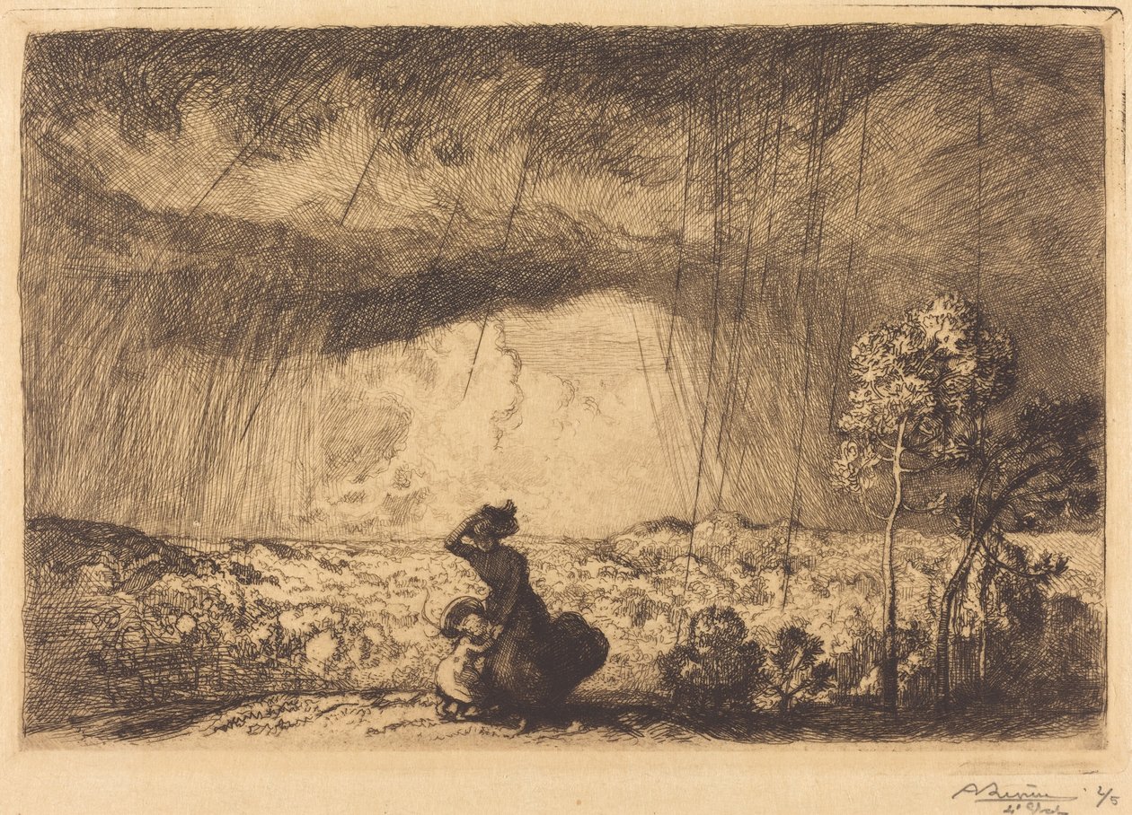 Storm on the Dune, Vendee by Auguste Lepere