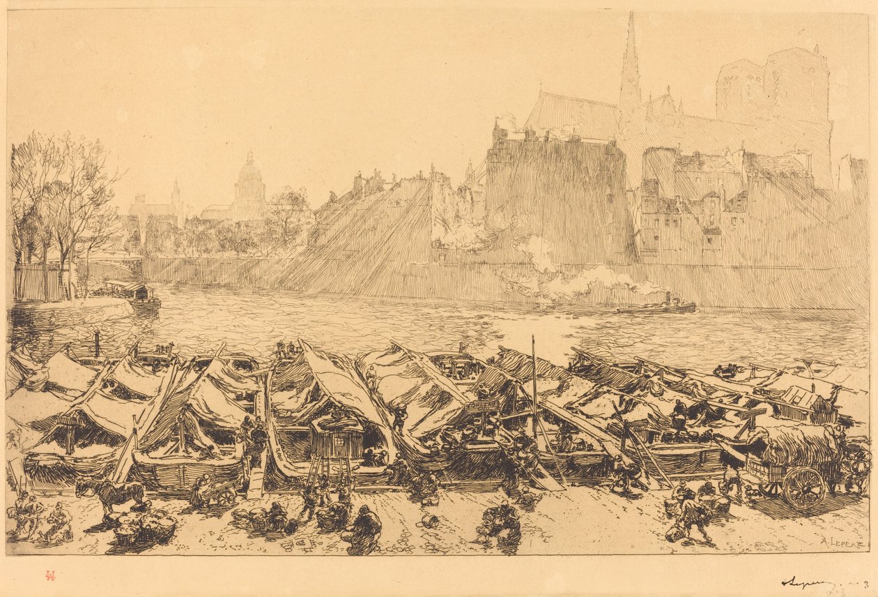 The Great Apple Market by Auguste Lepere