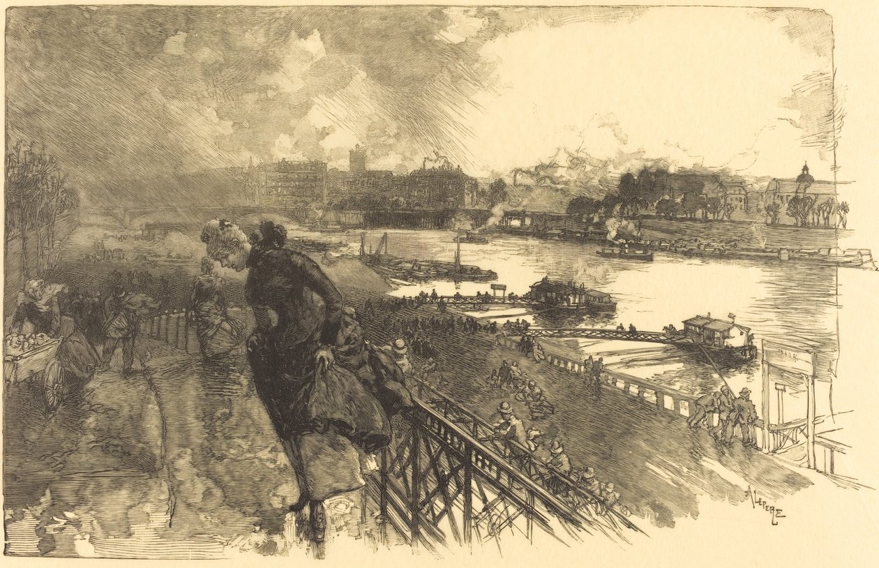 The Seine near the Austerlitz Bridge by Auguste Lepere