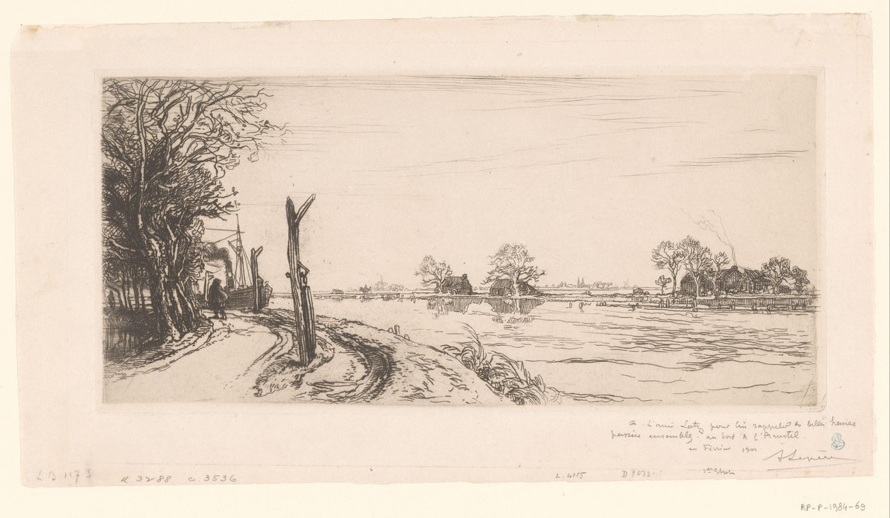 View of the Amstel by Auguste Lepère (signed by artist)