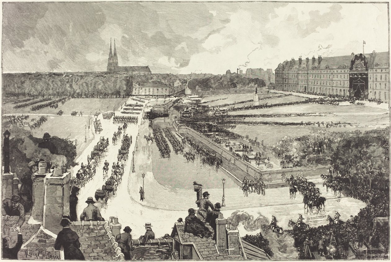 Military Honors Rendered to the Mortal Remains of Admiral Courbet by Auguste Lepère and Louis Tinayre