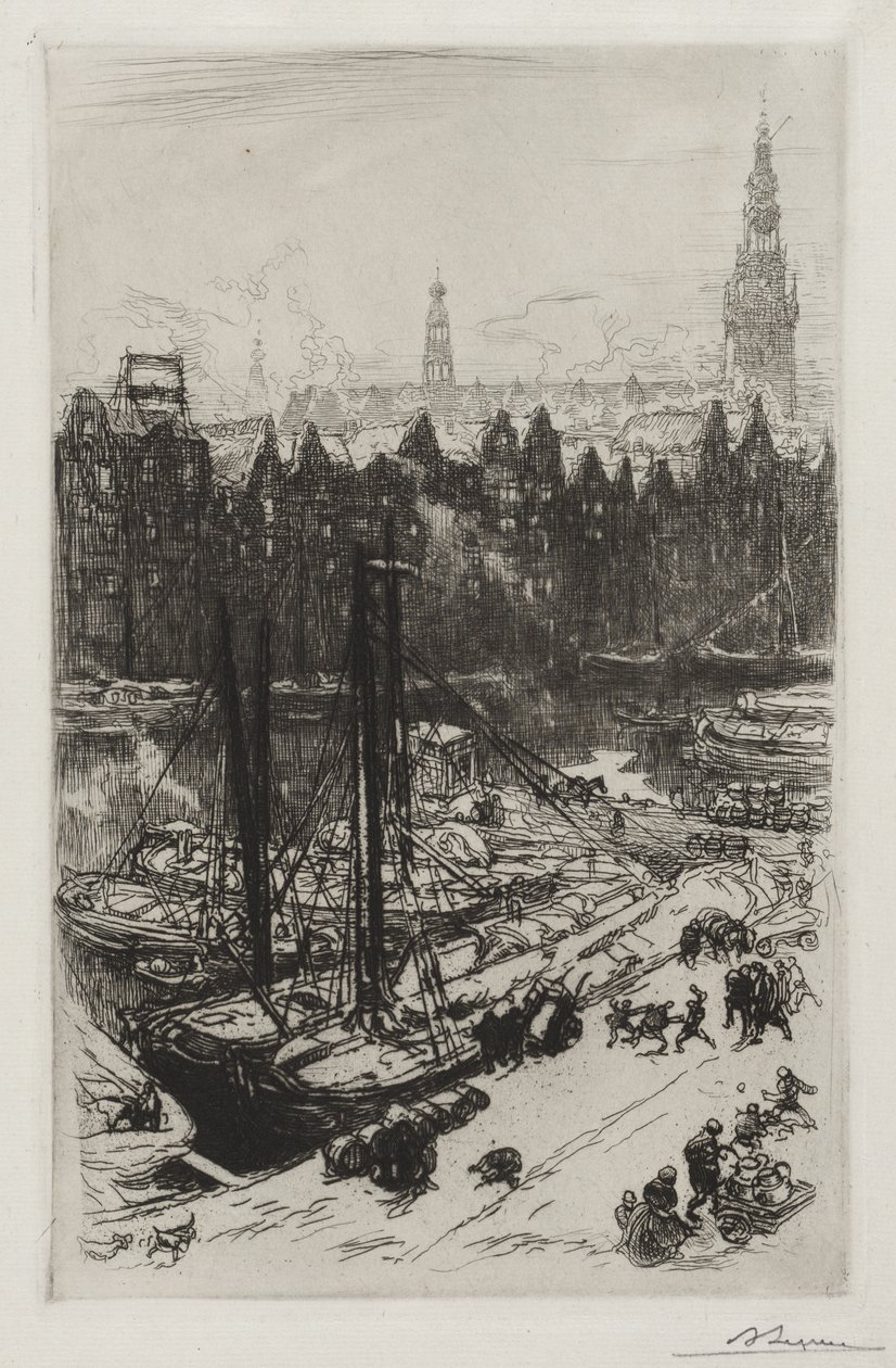 Amsterdam, View of Victoria Hotel by Auguste Louis Lepère