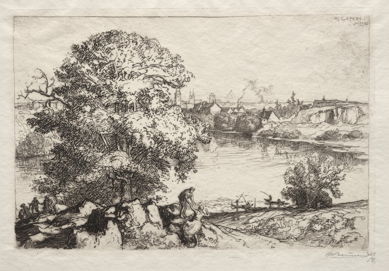 Angers: The St. Nicolas Pond by Auguste Louis Lepère